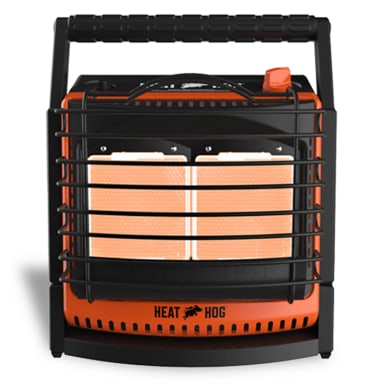 Heat Hog 18,000 BTU LP portable heater in black and red