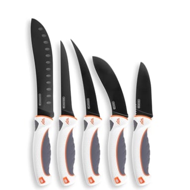 OUTDOOR EDGE ErgoMax 6-Piece Professional Game Processing Knife Set - Caping & Boning Knives, Skinning Knife, Butcher, Elite Big Game, Elk & Deer Hunting Gear, Perfect Field Dressing Knife Set
