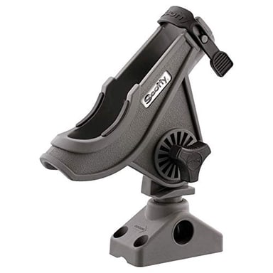 Scotty Baitcaster/Spinning Rod Holder with Side/Deck Mount Grey, One Size, Model Number: 280-GR