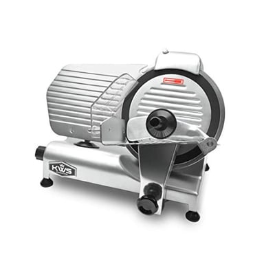 KWS MS-10NT 320W Motor Electric Meat Slicer 10-Inch with 304 Stainless Steel coated with Teflon Blade, Frozen Meat/Cheese/Food Slicer Low Noise Commercial and Home Use [ ETL, NSF Certified ]