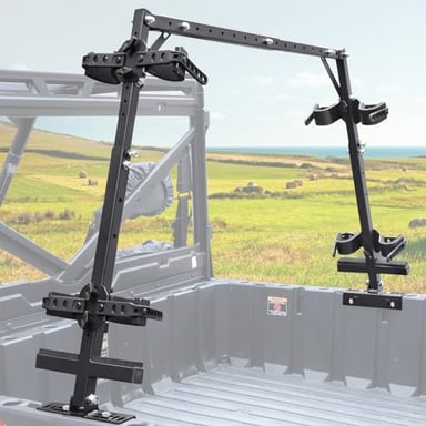 StarknightMT UTV Gun Rack for Cargo Bed Universal Hunting Tool Holders Sporting Clays Rack Adjustable SXS Hunt Gear Support Bracket Compatible with Polaris Ranger General Pioneer Defender Golf Cart