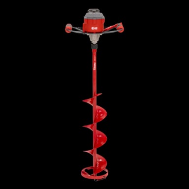 Eskimo 8-inch E40 Steel 40V electric ice auger in red and black