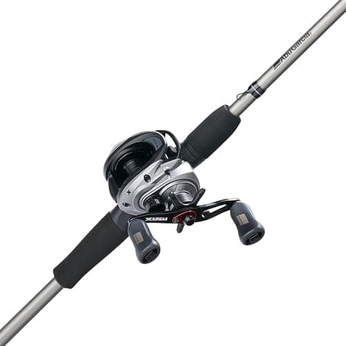 Abu Garcia Max X Baitcast Reel and 7' 2-Piece Fishing Rod Combo, Graphite Composite Rod Blank Construction, Split EVA Handles