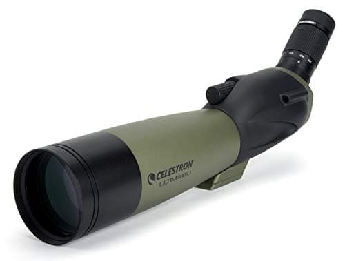 Celestron 52250 Ultima 20-60x80mm Angled Refractor Spotting Scope Telescope with Multi-Coated Optics, Waterproof Rubber Tubing and Soft Carry Case, Green