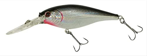 Berkley Flicker Shad Fishing Lure, Black Silver, 5/16 oz, 2 3/4in | 7cm Crankbaits, Size, Profile and Dive Depth Imitates Real Shad, Equipped with Fusion19 Hook