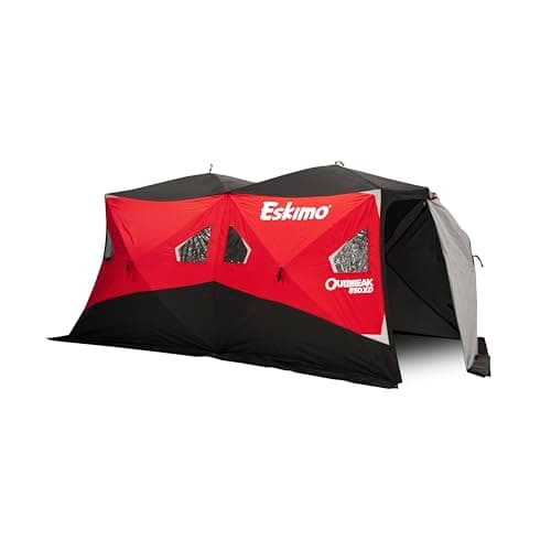 Eskimo Outbreak Portable Pop-Up Ice Fishing Shelter, Stormshield Insulated Fabric, No Trip Door, Durable Hub Design, Deluxe Tie Downs