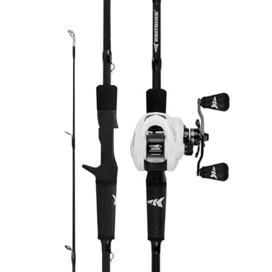 KastKing Crixus Fishing Rod and Reel Combo, High Performance Spinning & Baitcaster Combo, IM6 Graphite 2Pc Blanks, Zirconium Oxide Rings, SuperPolymer Handle, Lightweight Reel with Aluminum Spool