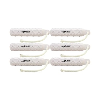 Avery ASD 2" HexaBumper Hunting Sporting Gun Dog Game Retriever Dummy | Water & Upland Mark Training Retrieval Tool | Hexagonal, Floating Design, Easy-Grip Texture, Throw Rope, 6 Pack, White (02711)