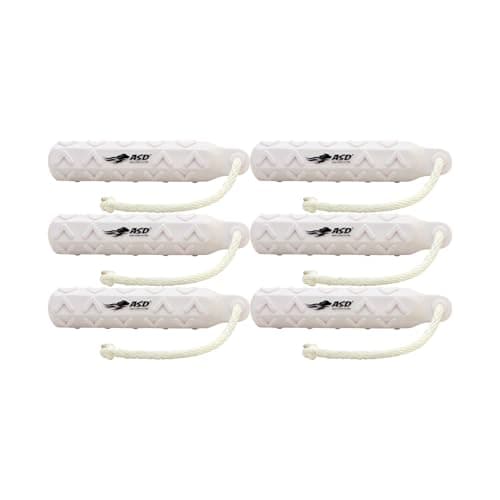 Avery ASD 2" HexaBumper Hunting Sporting Gun Dog Game Retriever Dummy | Water & Upland Mark Training Retrieval Tool | Hexagonal, Floating Design, Easy-Grip Texture, Throw Rope, 6 Pack, White (02711)