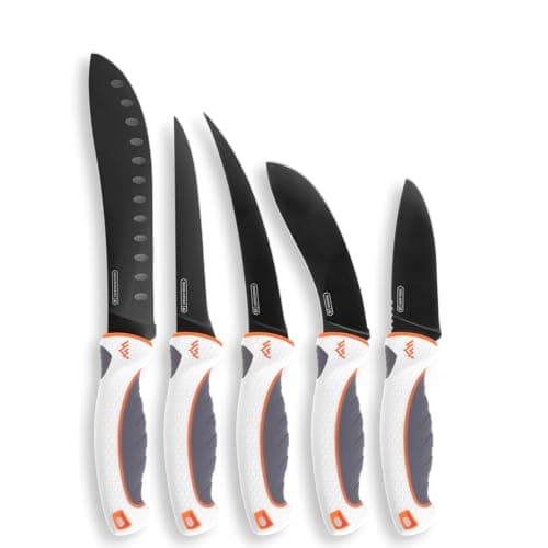 OUTDOOR EDGE ErgoMax 6-Piece Professional Game Processing Knife Set - Caping & Boning Knives, Skinning Knife, Butcher, Elite Big Game, Elk & Deer Hunting Gear, Perfect Field Dressing Knife Set