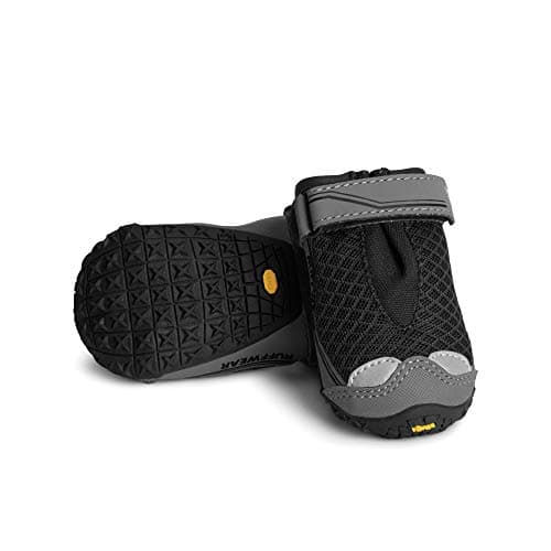 Ruffwear, Grip Trex Dog Shoes, Non-Slip Boots for Hot Pavement & Snow, Weatherproof Paw Protection with Breathable Mesh, Rugged Sole for Hiking, Obsidian Black, 2.00"