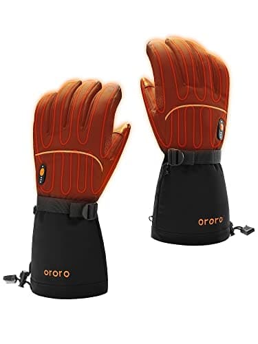 ORORO All-Around Heated Gloves for Men and Women, Winter Outdoor Use (Black,S)