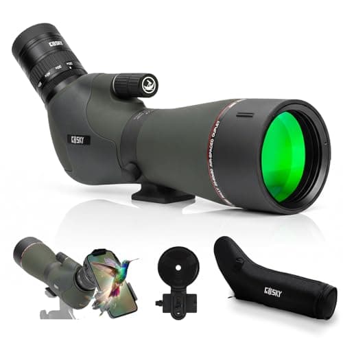 Gosky 20-60x80 Spotting Scope with Phone Adapter, Dual Focusing Waterproof Spotting Scopes for Target Shooting Bird Watching Hunting Wildlife Safari Viewing, BAK4 FMC Spotter Scope with Carrying Case