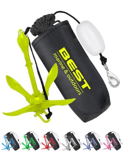 Kayak Anchor, 3.5 LB Folding Anchor System, Paddle Boards, Jet Skis & PWC