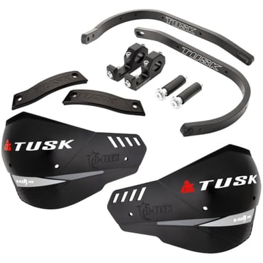 Tusk D-Flex Pro Adventure Handguards – Black Aluminum Bar/Black Shields – Universal Fit – Fits 1 1/8" Handlebars - Compatible with Yamaha Tenere 700 2021-2025 KTM 790/890 2019-2026