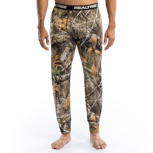 Realtree Men's Polyester Performance Baselayer Thermal Underwear Long Johns Bottom, Realtree Edge Camo, Medium