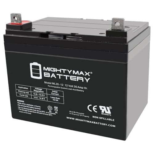 Mighty Max Battery ML35-12 - 12V 35AH U1 Deep Cycle AGM Solar Battery Replaces 33Ah, 34Ah, 36Ah