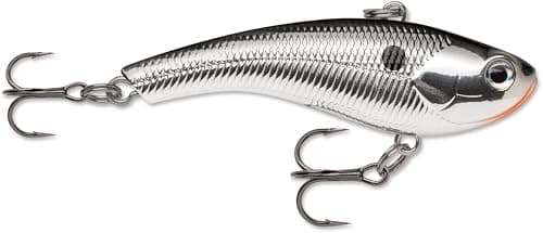 Rapala Slab Rap Jigging Spoon, Ice Fishing Jig, Walleye Perch and Trout Fishing Lure, Flutter Action, 2-1/2", Chrome