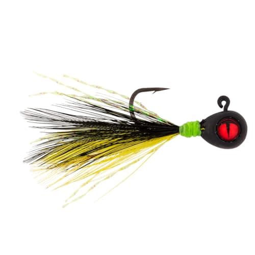 Northland Fishing Tackle Tungsten Crappie King Fly Jig for Crappie, Bluegill, & Other Panfish, 1/8 Oz, Bumble Bee, 2 Jigs Per Pack