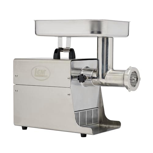LEM Products BigBite #8 Meat Grinder, 0.5 HP Commercial-Quality Stainless Steel Electric Meat Grinder for Home Use, Heavy-Duty Food Processor for Grinding, Sausage Stuffing, Cooking