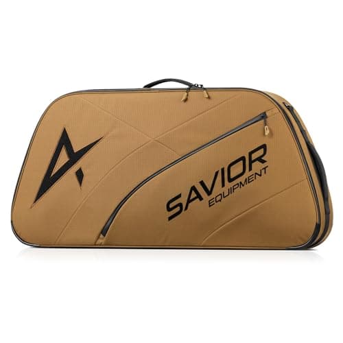 Savior Equipment Hyperion Deluxe Compound Bow Case Soft Shell Bag Fits 32" 36" 40" ATA, w/CamShield Cover & Quick-Release Grip Wrap, w/Backpack Shoulder Straps (Coyote Brown, 36" ATA)