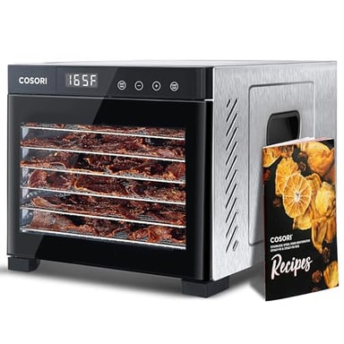 Cosori Food Dehydrator, 6 Stainless Steel Trays with 6.5 ft² Drying Space