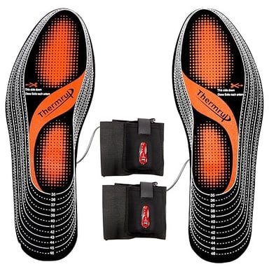 Thermrup Electric Heated Insoles Foot Warmers Rechargeable Li-Ion Battery(4 Temperature Settings) Size 4.5-14, Far Infrared, High Temperature