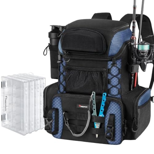 Piscifun Fishing Tackle Backpack, 42L Rod & Box Carrier, Waterproof