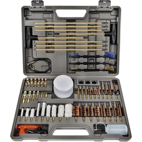 GLORYFIRE Elite Gun Cleaning Kit, Handgun Shotgun Pistol Universal Cleaning Kit with All Brass High-end Brushes, Jags, Reinforced and Lengthened Rods