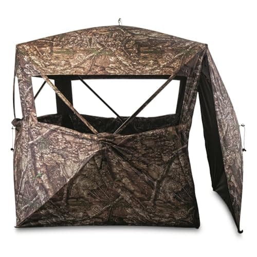 HuntRite Silent Adrenaline Pop-Up Hunting Ground Blind; for Deer and Turkey Hunting, 2-Person Tent