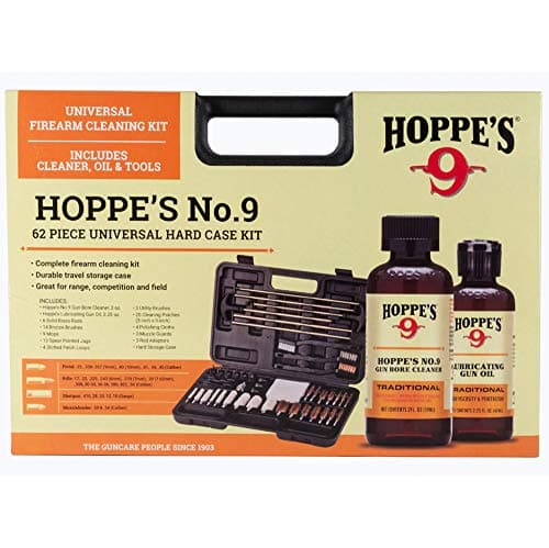 Hoppe's Deluxe Gun Cleaning Kit - 62 Piece Universal Cleaning Kit for Pistols, Rifles, & Shotguns, Includes Oil, Brushes, Rods and More
