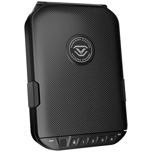 VAULTEK LifePod 20 Full-Size Biometric Lockable Weatherproof Case with Built-in Lock, Steel Security Cable, & TSA Handgun Case or Car Safe, Portable Travel Pistol Safe/Covert Black/Biometric